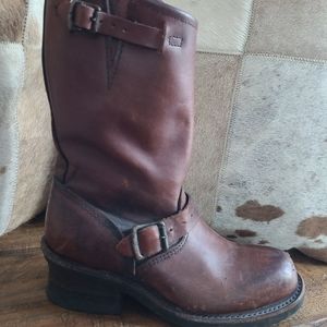 Frye Women’s Veronica mid calf Leather Boots Redwood Brown Sz 5.5 Retail $298